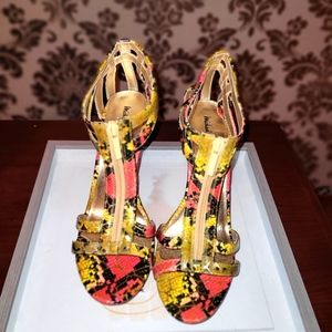 Michael Antonio Ladies Heels - Michael Antonio Yellow, Red, & Black Heels Size 9